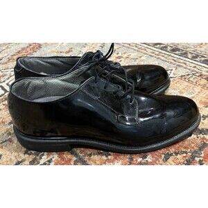 Bates High Gloss Black Oxford Mens Size 11.5D Military Police Dress Shoes 00941